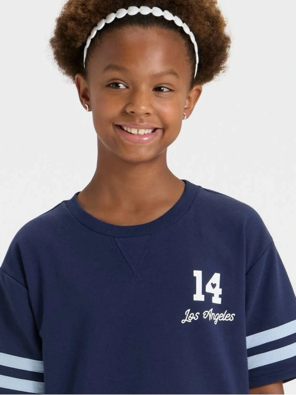 Cat & Jack Girls' Short Sleeve French Terry Sporty T-Shirt - Blue